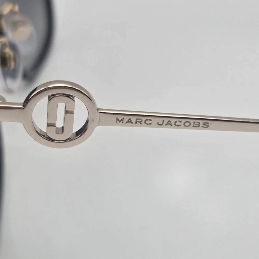 Women's Marc Jacobs MARC 690/G/S Black Frame Cat-Eye Sunglasses W/ Gold Accents